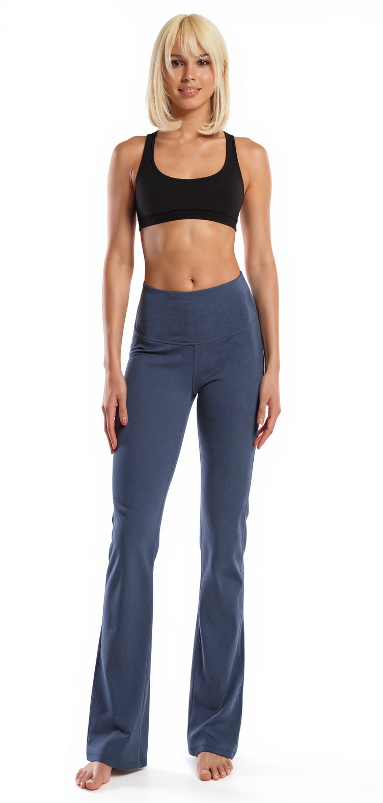 Bootcut Yoga Pants in Heather Navy — The Concert Night Edit style look